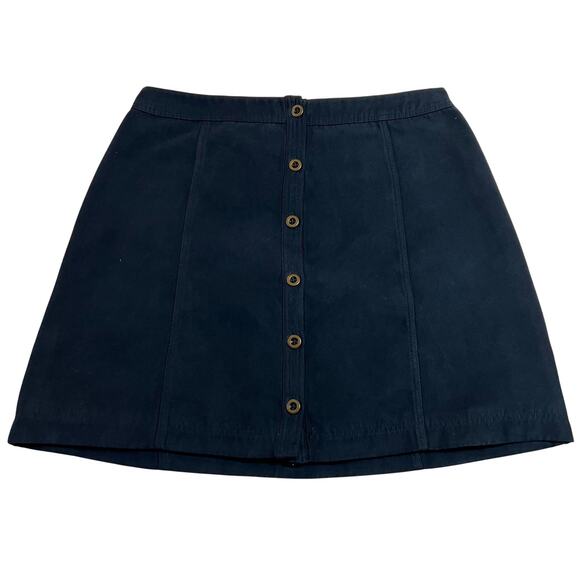 Hollister Faux Suede Button Front Mini Skirt Size 5 Preppy Casual Academia - Picture 1 of 7